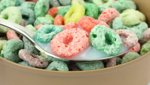 Close View Fruit Flavored Cereal